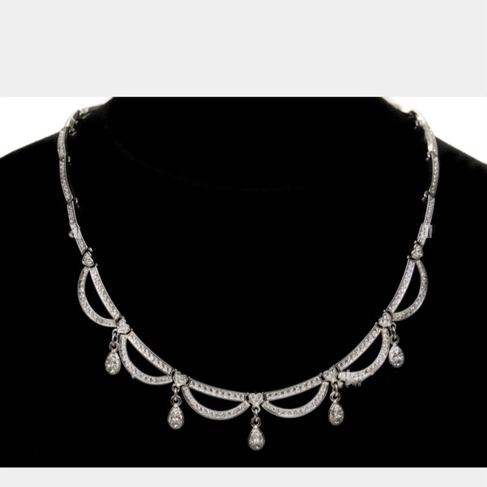 Swarovski Silver Necklace with Crystal Accents